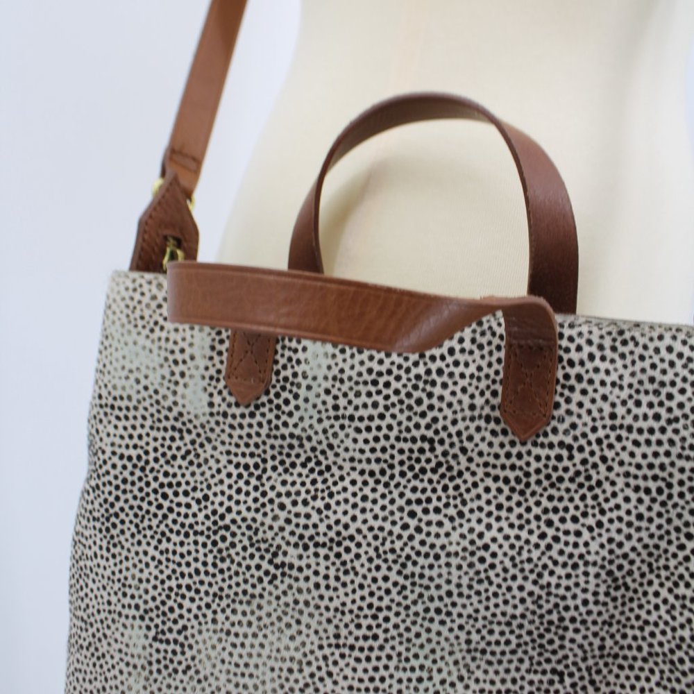 Madewell Cross Body Leather Speckled Fur Distressed Cross Body Purse Bag - Picture 7 of 12